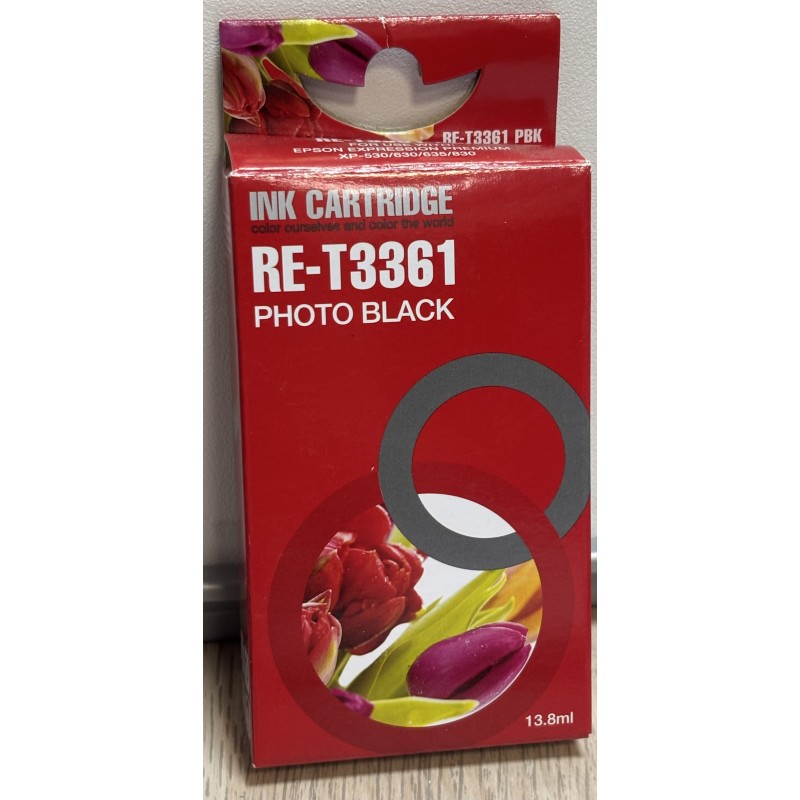Cartucho de Tinta Compatible Epson RE-T3361 Negro Fotográfico (T3361 Photo Black)