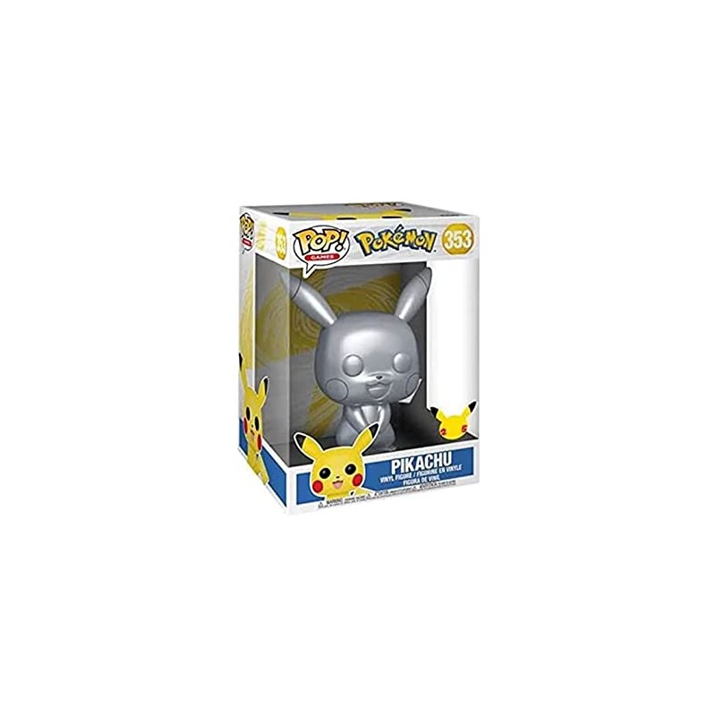 Funko-Pokemon Pikachu plateado jumbo 10¨