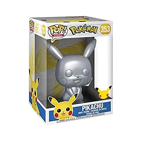 Funko-Pokemon Pikachu plateado jumbo 10¨