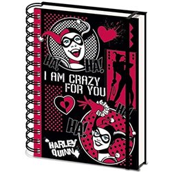 Harley Quinn - Cuaderno de notas A5 en espiral (I Am Crazy For You)