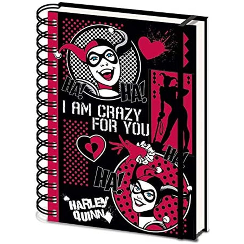 Harley Quinn - Cuaderno de notas A5 en espiral (I Am Crazy For You)