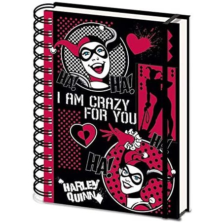 Harley Quinn - Cuaderno de notas A5 en espiral (I Am Crazy For You)