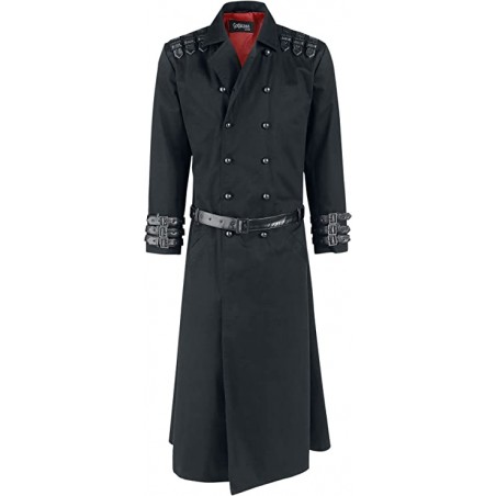 Gothicana Hombre Abrigo militar Negro
