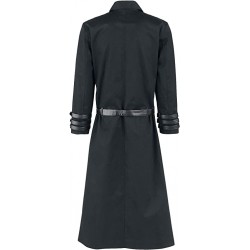 Gothicana Hombre Abrigo militar Negro
