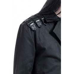 Gothicana Hombre Abrigo militar Negro