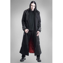 Gothicana Hombre Abrigo militar Negro