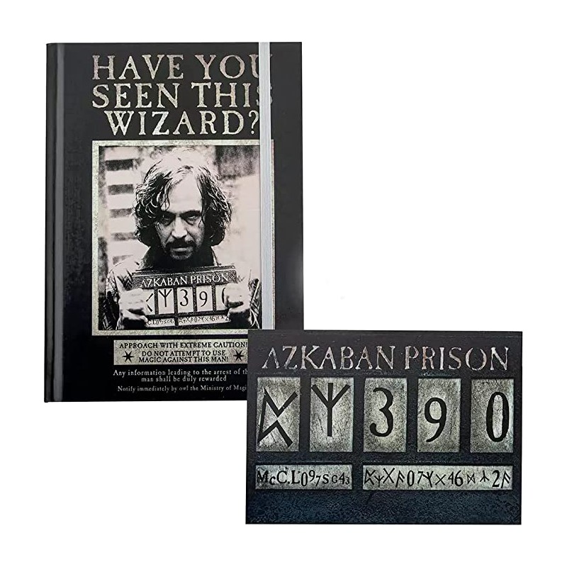 Cuaderno de tapa dura y marcapáginas Sirius Askaban