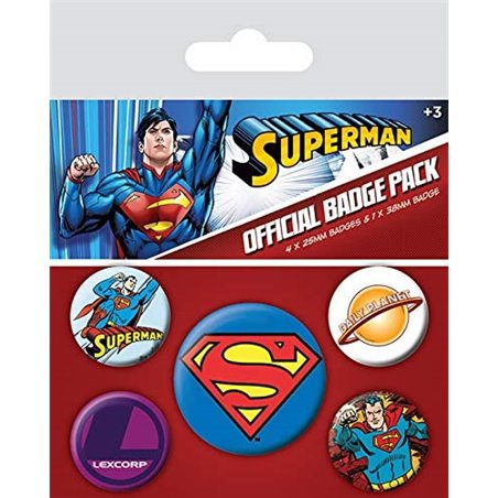 PACK DE CHAPAS Insignia de Superman, Multicolor, 10 x 12.5 x 1.3 cm