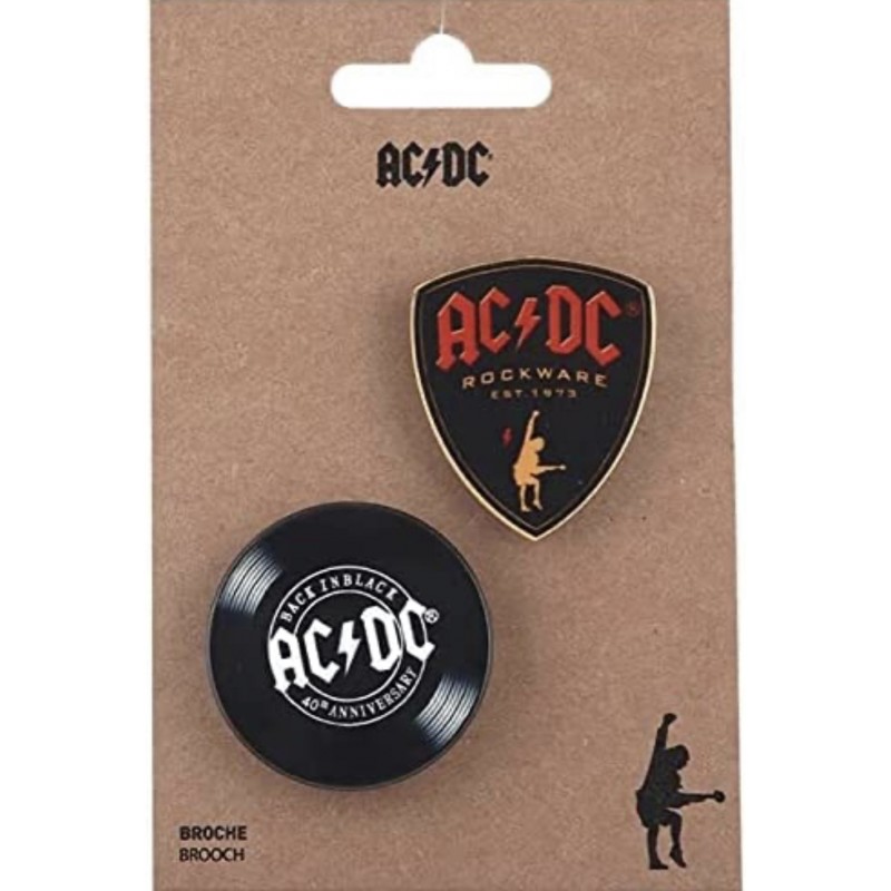 Broche de vinilo y púa de AC/DC