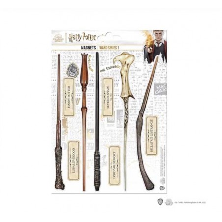 Set de imanes de goma - Varitas 1 - Harry Potter