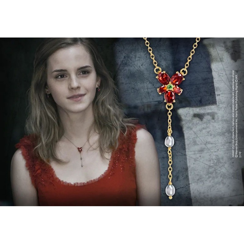Harry Potter Collar Rojo De cristal de Hermione Plata 925