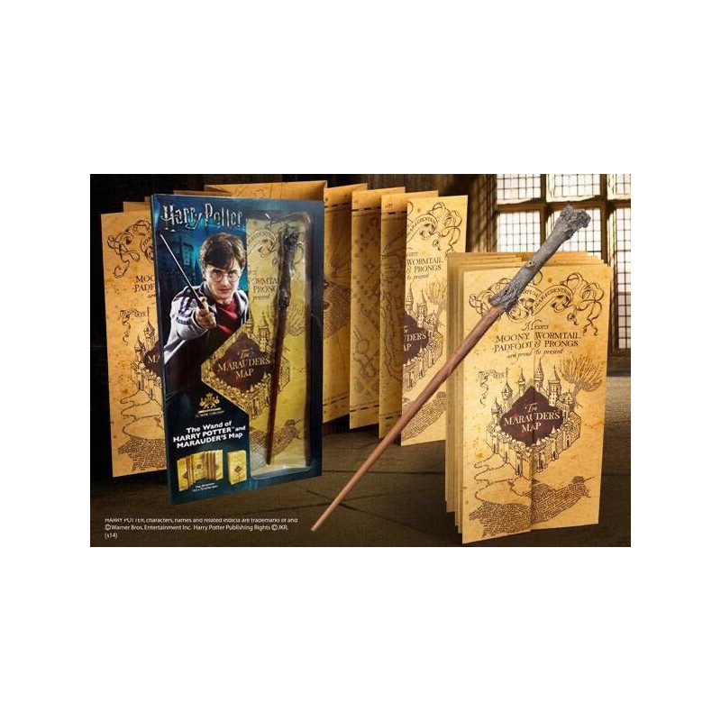 Pack mapa del merodeador con varita de Harry Potter