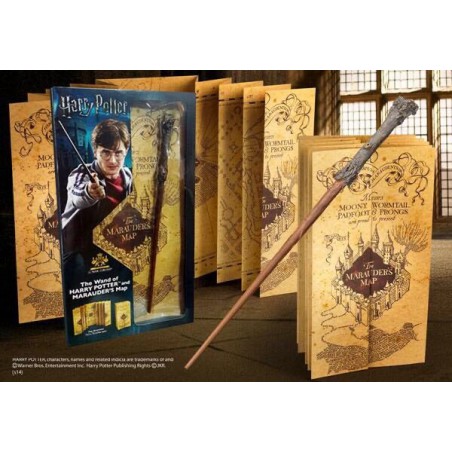 Pack mapa del merodeador con varita de Harry Potter